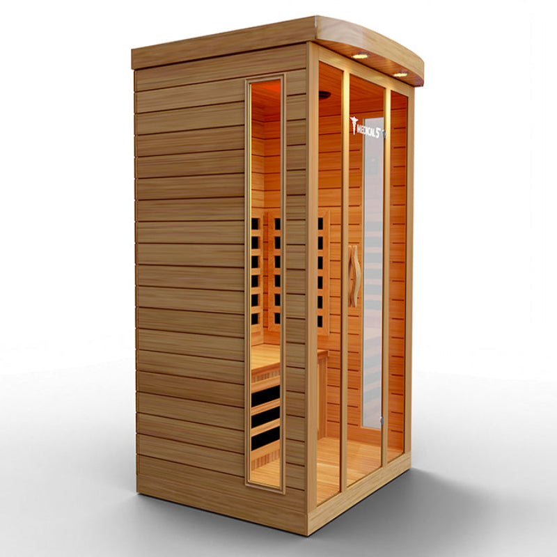 Medical Saunas – Medical 5 Three-Person Home Infrared Sauna, Hemlock Wood, 9 Heaters, 2200 W