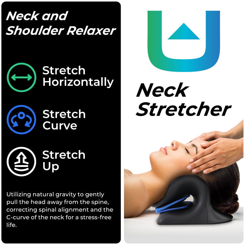 NECKUP Cervical Neck Stretcher - Adjustable Traction Device with Air Pump & 8 Massage Points for Neck Pain Relief