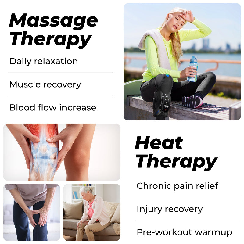 XPRESS Knee Massager - Air Compression & Heat Therapy for Knee, Calf & Thigh - 3 Intensity Levels, Rechargeable