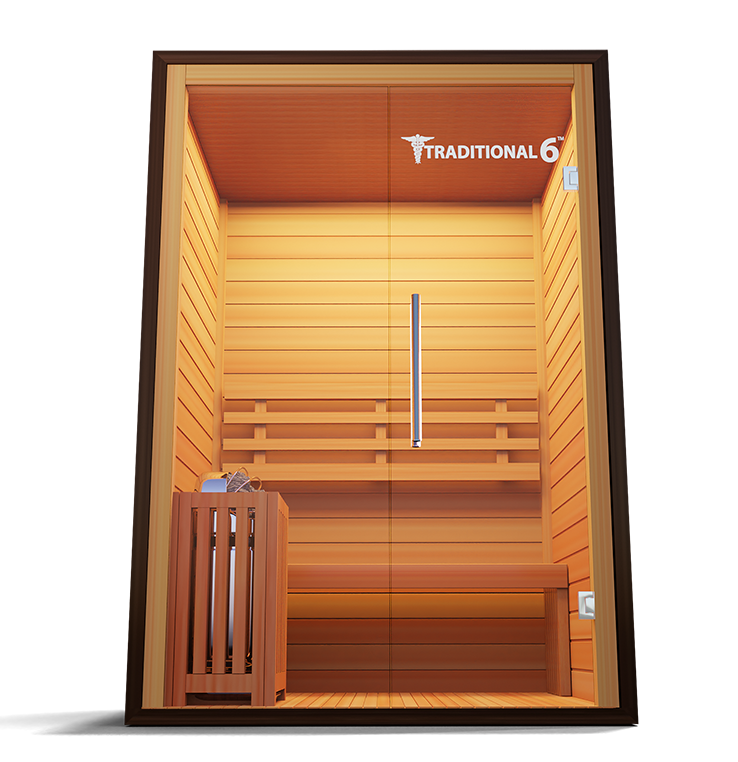 Medical Saunas – Traditional 6 Two-Person Home Steam Sauna, Hemlock Wood, 4.5 kW Heater
