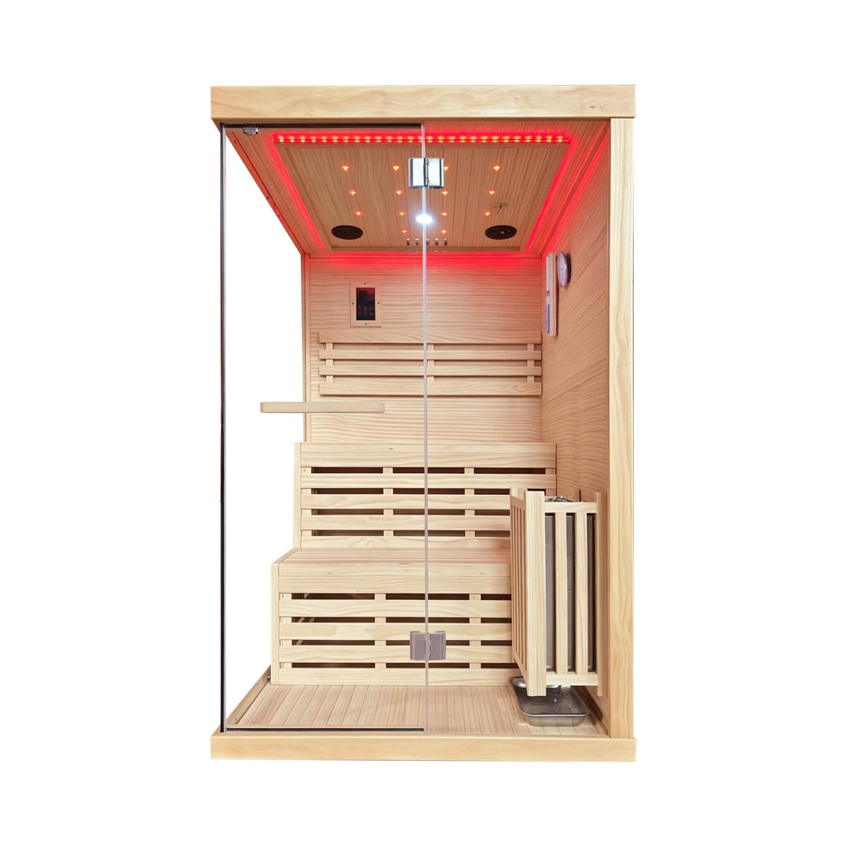 Kaelis 2-Person 3000W Chilean Pine Sauna Room With Starry Lights (SAK13795)