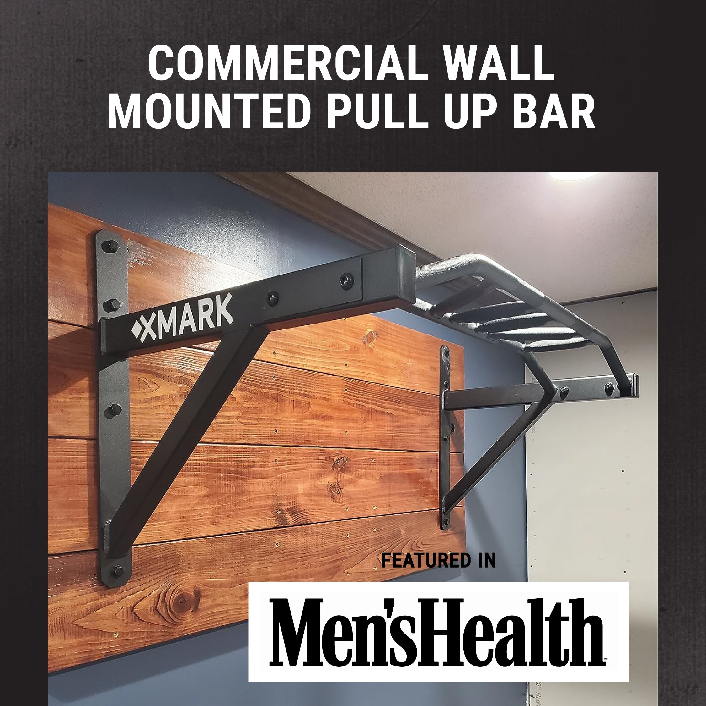 XMARK Commercial Wall Mounted Multi Grip Pull Up Bar Ranked #1 Men’s Health