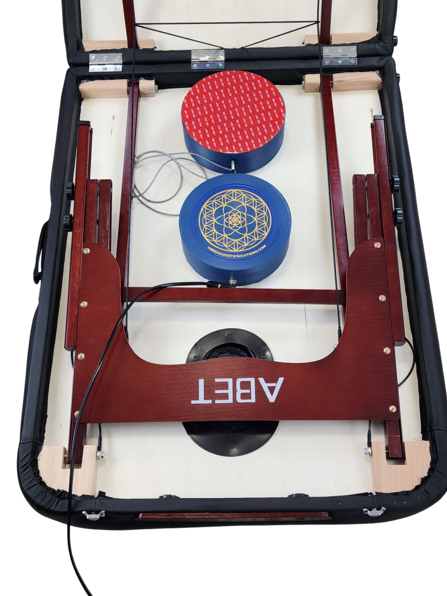 Vibroacoustic Massage Table Attachment Bundle - Universal Fit System with Meditation Cushion & Amplifier