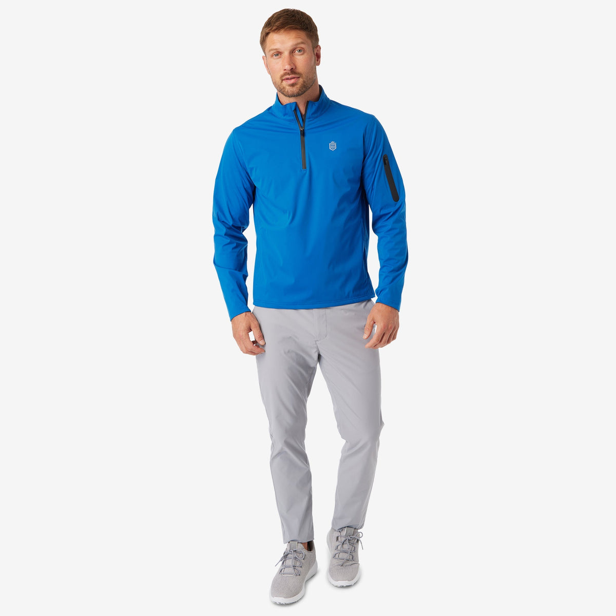 Greatness Wins Men's 3-Layer Quarter Zip Shell Jacket | Sapphire Blue