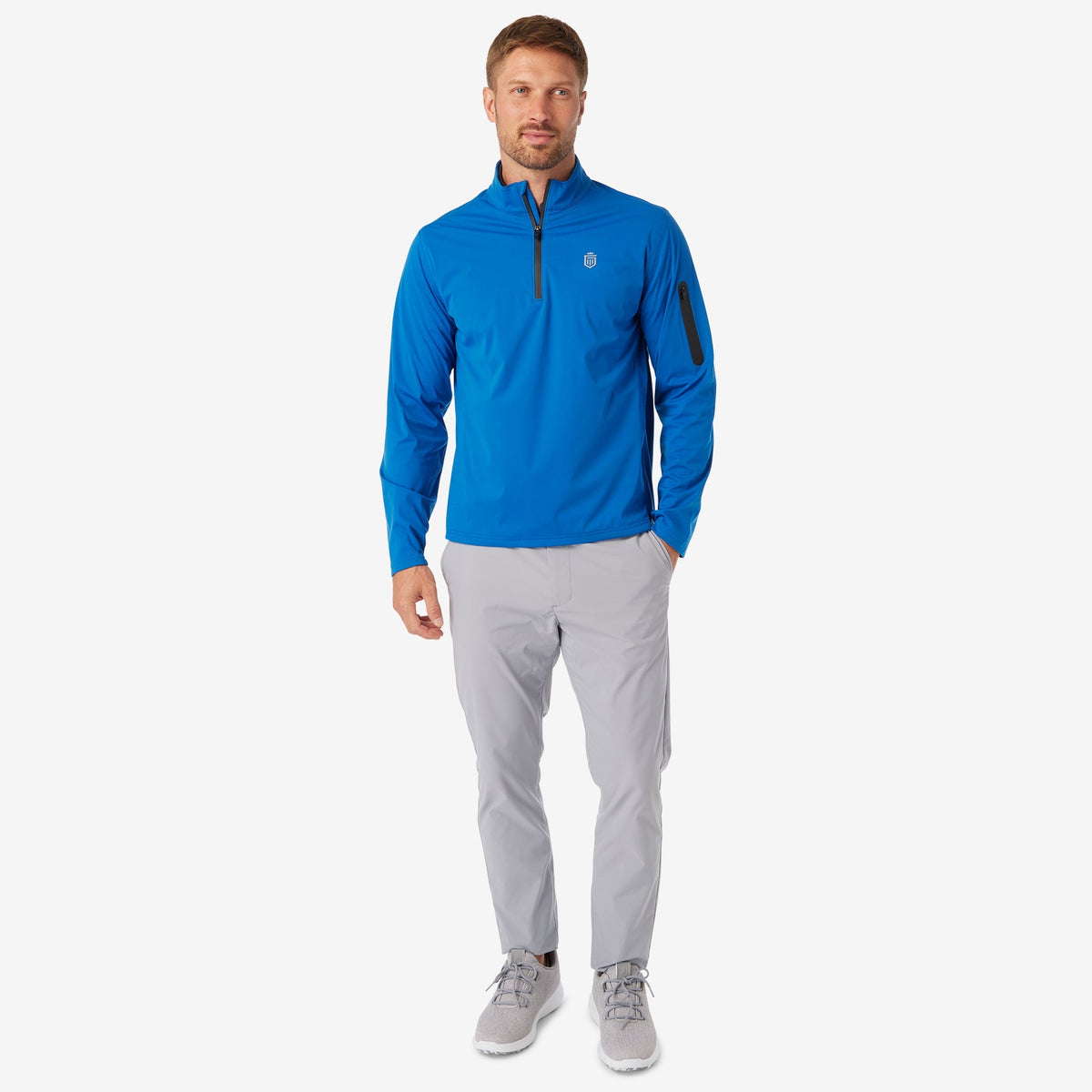 Greatness Wins Men's 3-Layer Quarter Zip Shell Jacket | Sapphire Blue
