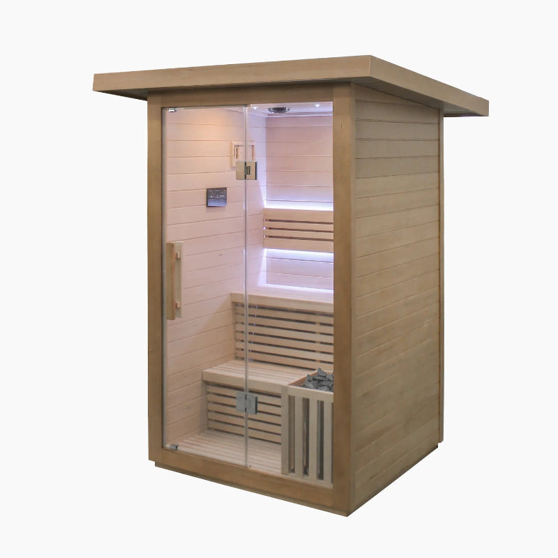 Revive 3-Person Traditional Sauna – Thermo-Treated Hemlock Wood, 3.5 kW Harvia Heater, Outdoor Ready