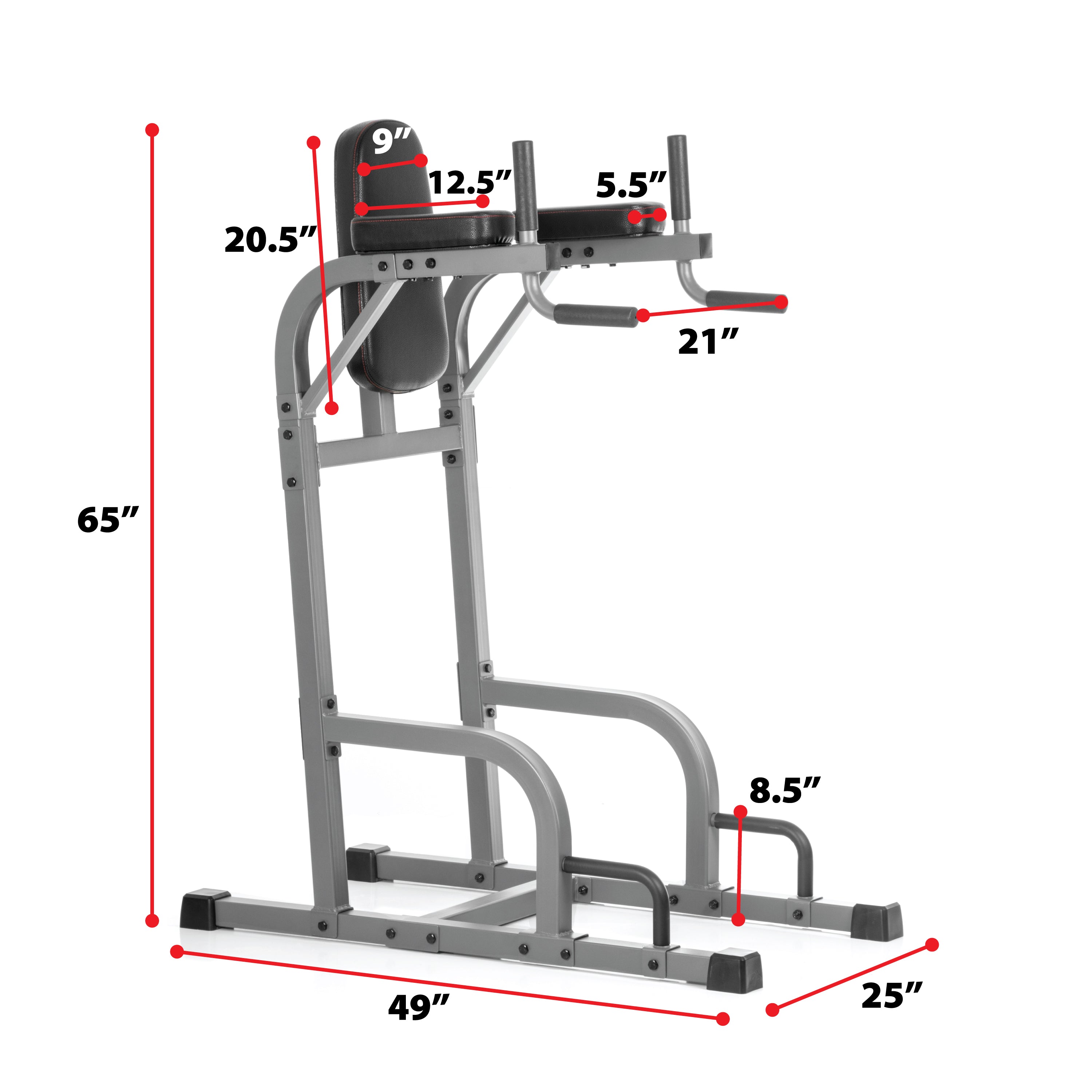 XMARK Captain’s Chair Leg Raise w/ Dip Stand & Push Up Station
