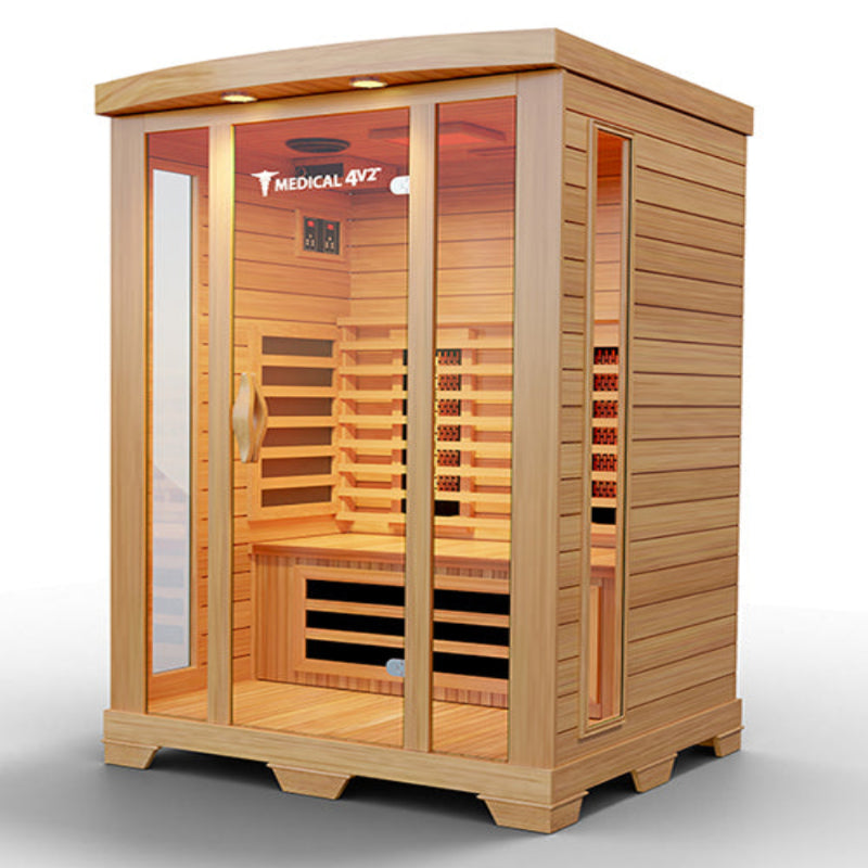 Medical Saunas – Medical 4 Two-Person Full Spectrum Infrared Sauna, Hemlock Wood, 6 Heaters, 1700 W