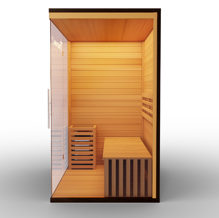 Medical Saunas – Traditional 7 Three-Person Home Steam Sauna, Hemlock Wood, 4.5 kW Heater