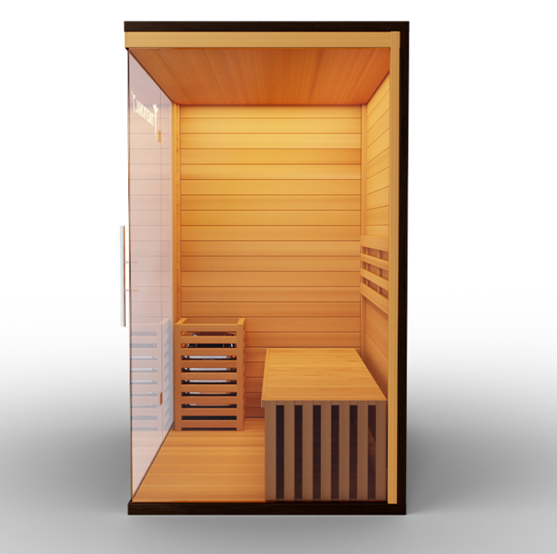 Medical Saunas – Traditional 7 Three-Person Home Steam Sauna, Hemlock Wood, 4.5 kW Heater