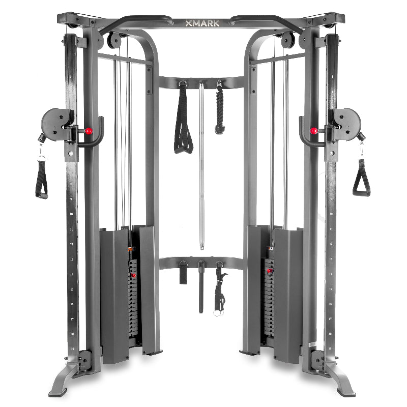 XMARK Functional Trainer Cable Machine with Dual 200 lb Weight Stacks