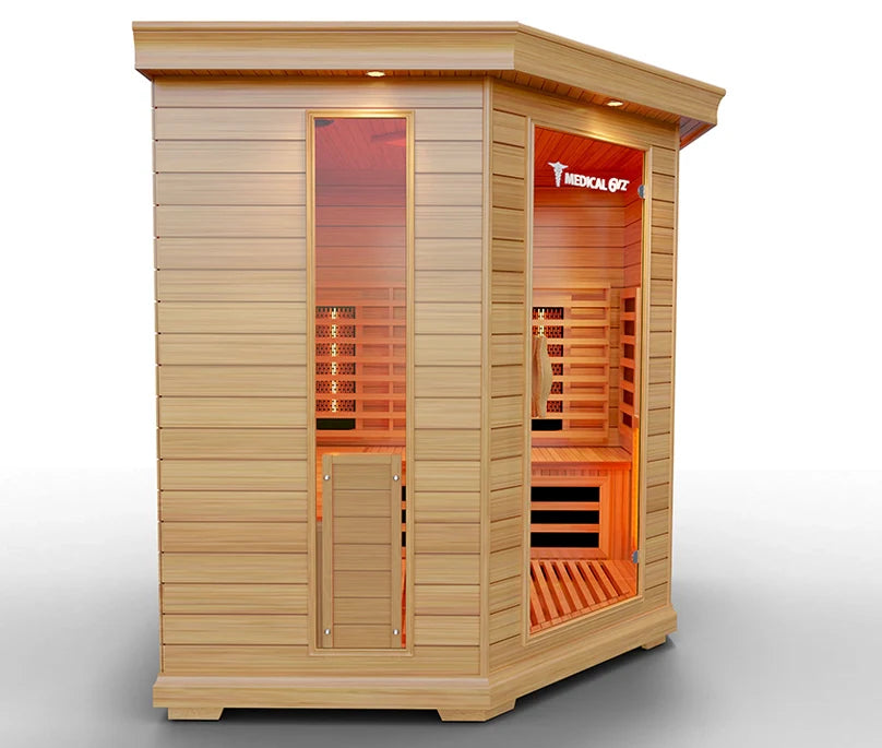 Medical Saunas – Medical 6 Plus Full Spectrum Infrared Sauna, Hemlock Wood, 6-Person Capacity, 12 Heaters, 2250 W