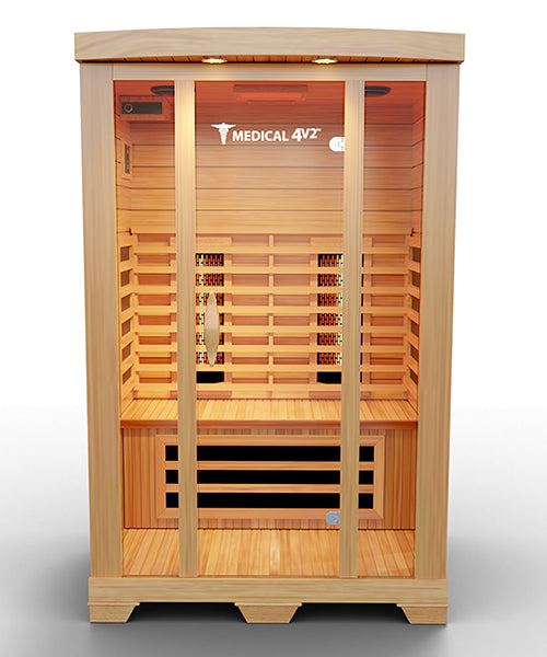 Medical Saunas – Medical 4 Two-Person Full Spectrum Infrared Sauna, Hemlock Wood, 6 Heaters, 1700 W