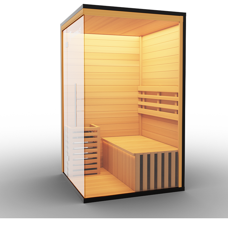 Medical Saunas – Traditional 5 One-Person Home Steam Sauna, Hemlock Wood, 4.5 kW Heater