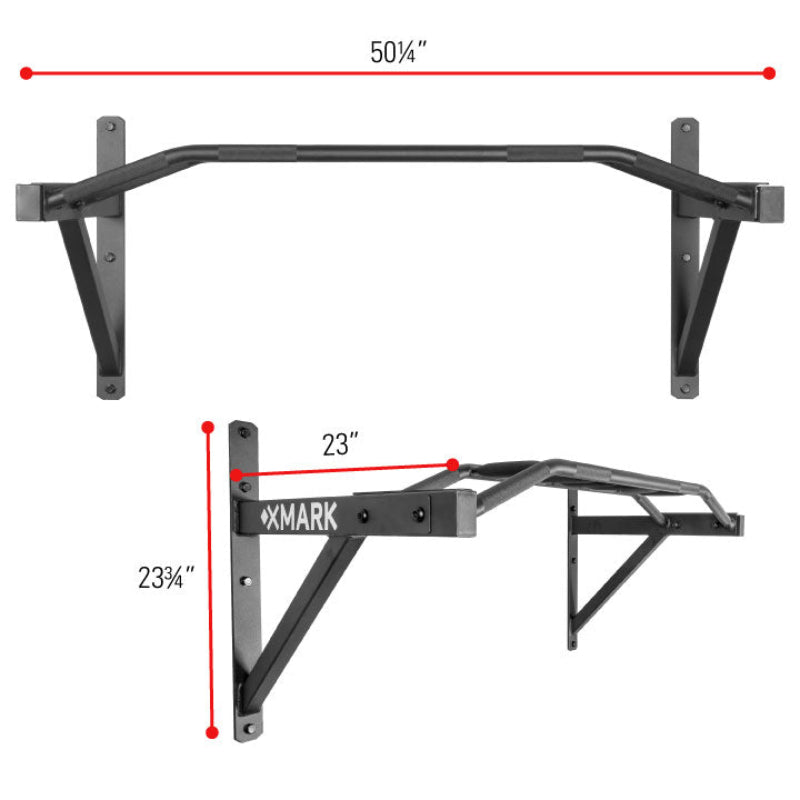 XMARK Commercial Wall Mounted Multi-Grip Pull-Up Bar