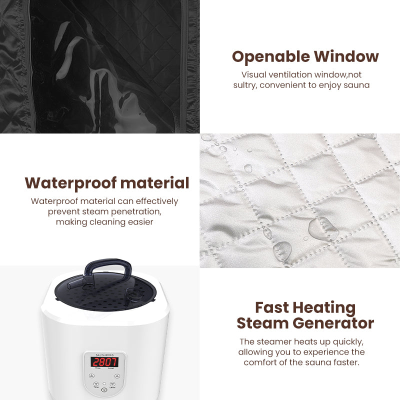 Blisspod Portable Steam Sauna - 3.6L Steamer, Grey