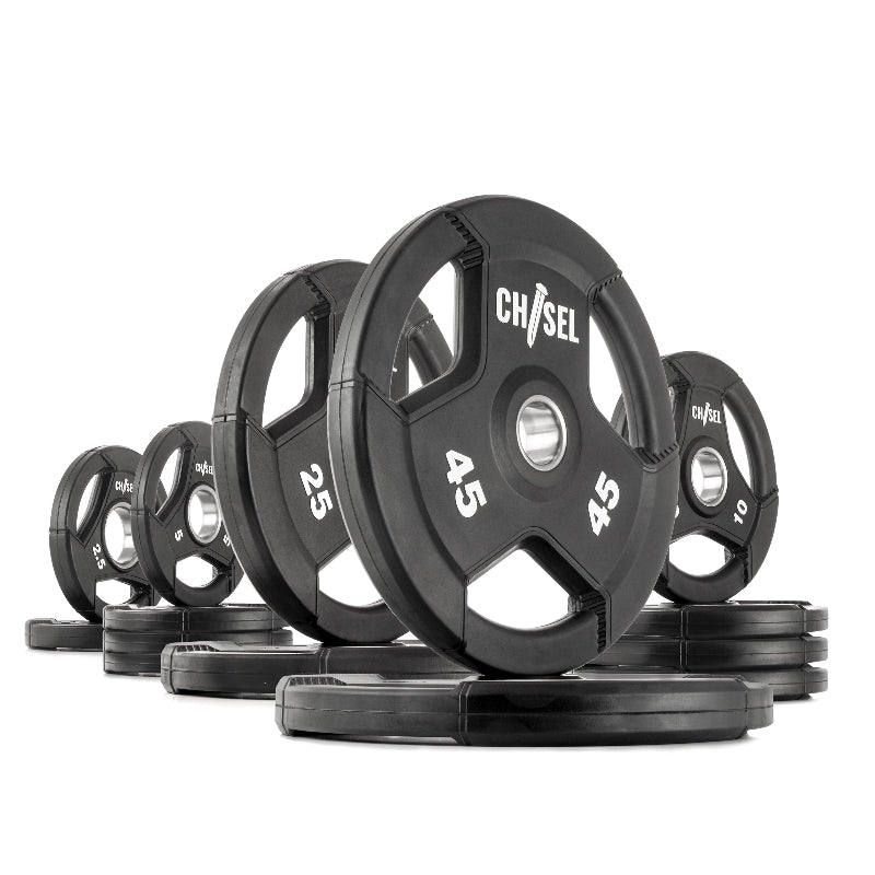 XMARK Chisel Olympic Weight Plates – Rubber Encased Tri-Grip Design