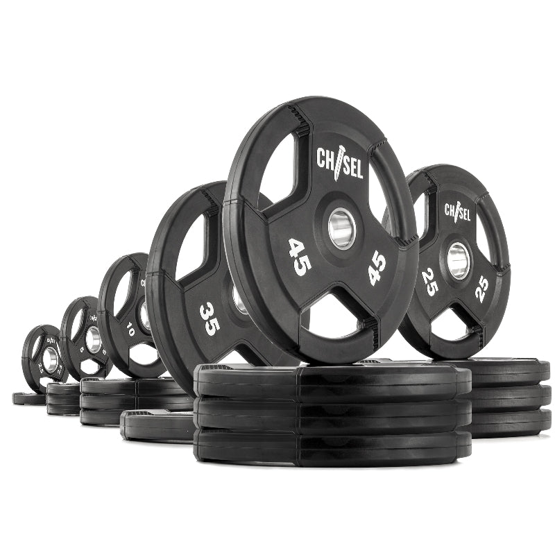 XMARK Chisel Olympic Weight Plates – Rubber Encased Tri-Grip Design