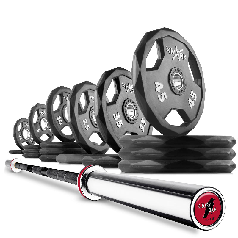 XMARK Black Diamond Olympic Weight Plates & Barbell Sets