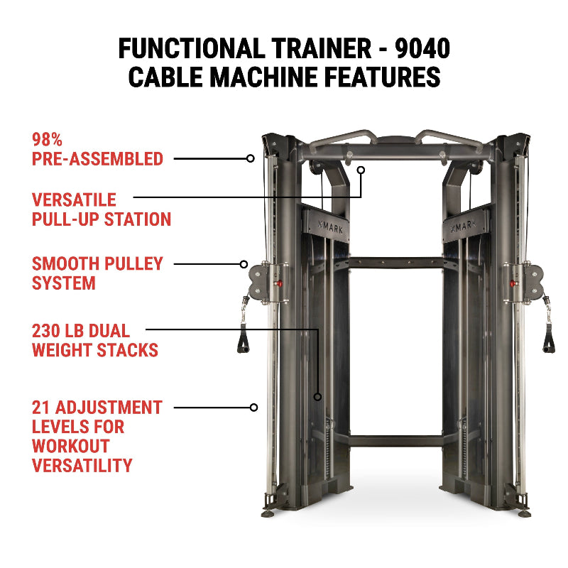 XMARK Functional Trainer with Dual 230 lb Weight Stacks