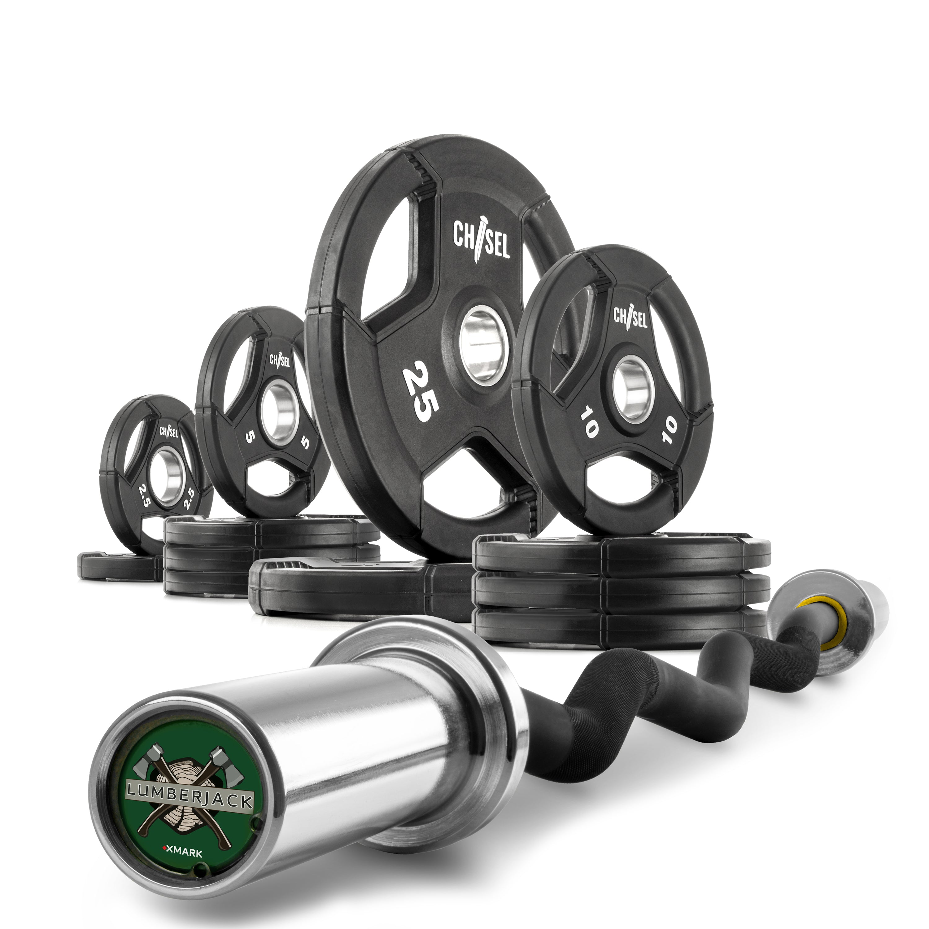 XMARK - Chisel Olympic Weight Plates and Curl Barbell Sets