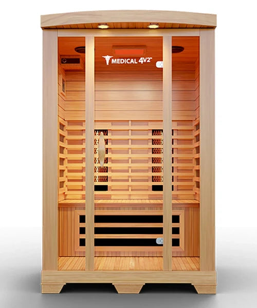Medical Saunas – Medical 4 Two-Person Full Spectrum Infrared Sauna, Hemlock Wood, 6 Heaters, 1700 W