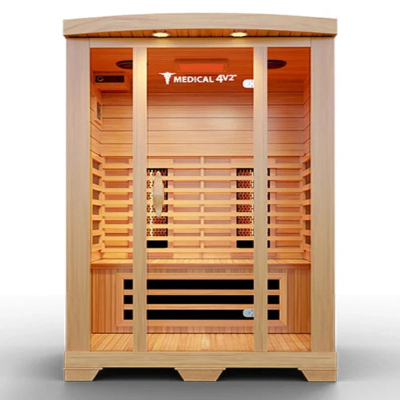 Medical Saunas – Medical 4 Two-Person Full Spectrum Infrared Sauna, Hemlock Wood, 6 Heaters, 1700 W