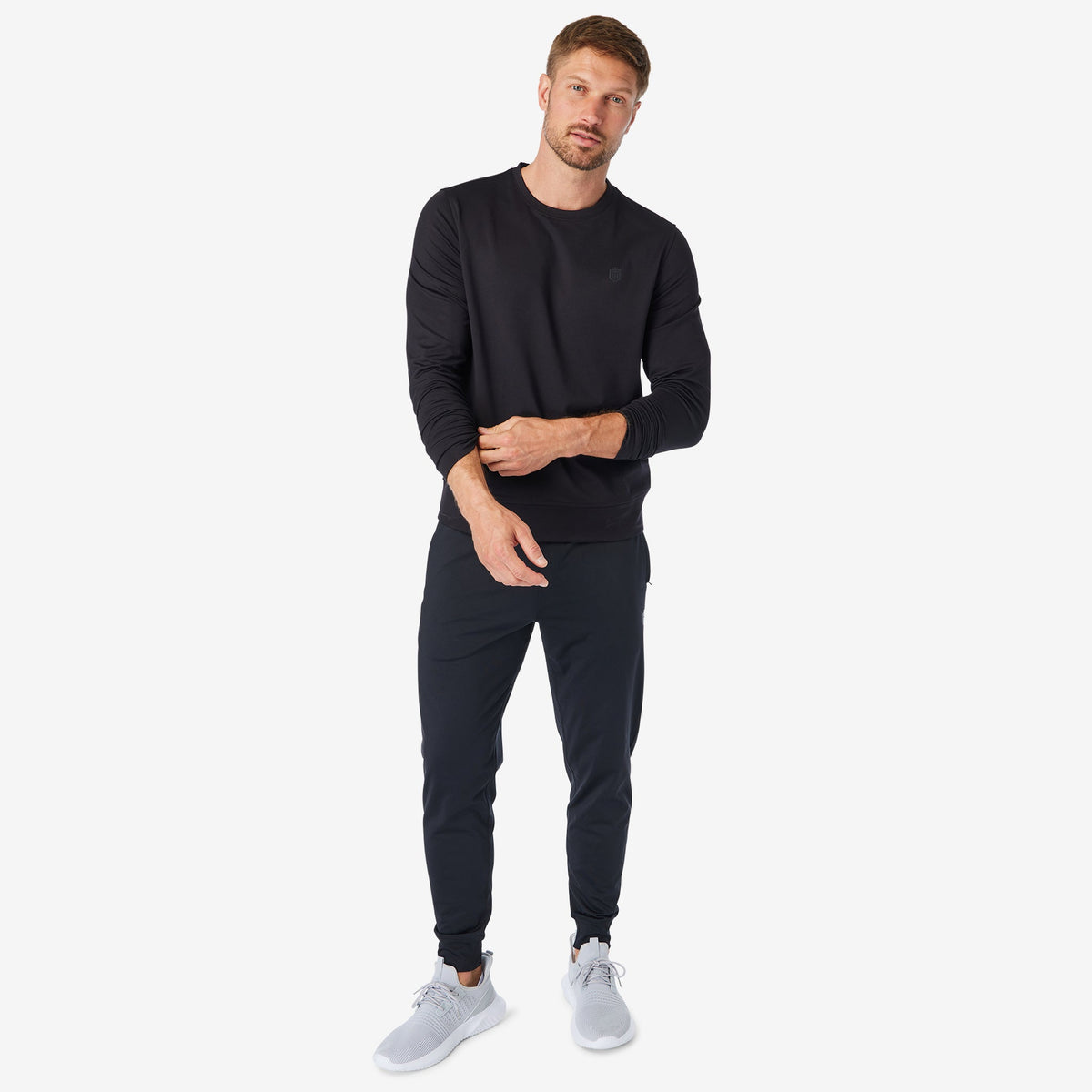 Greatness Wins Men's Core Tech Performance Crew | Black