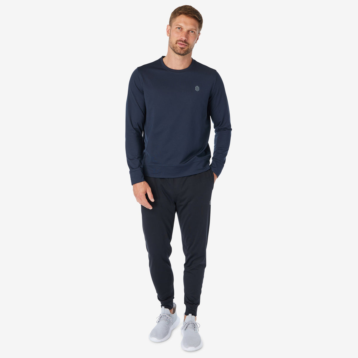 Greatness Wins Men's Core Tech Performance Crew | Navy