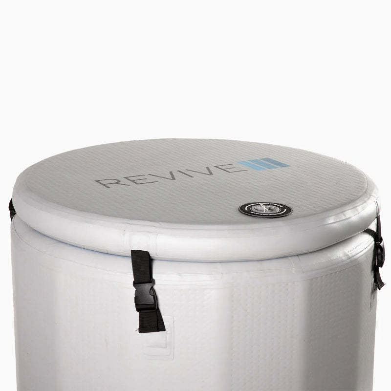 Revive Inflatable Barrel Plunge w/ 1HP Chiller – Dual Hot & Cold Therapy System, 35°F–107°F