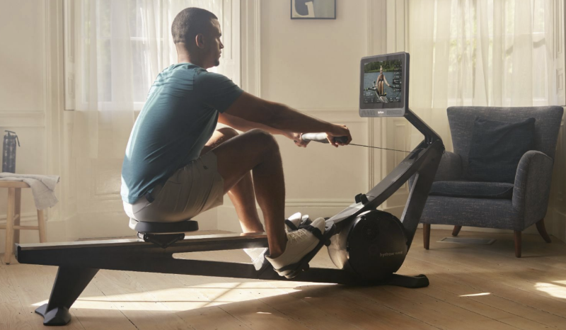 Hydrow Wave Rower – Pirate Black – Compact Smart Connected Rower for Home Training