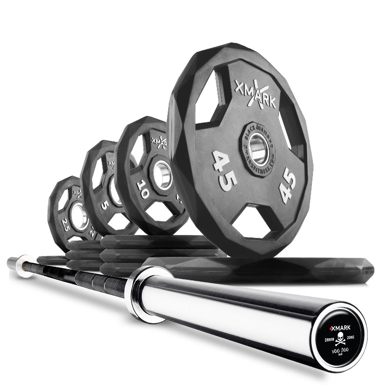 XMARK Black Diamond Olympic Weight Plates & Barbell Sets