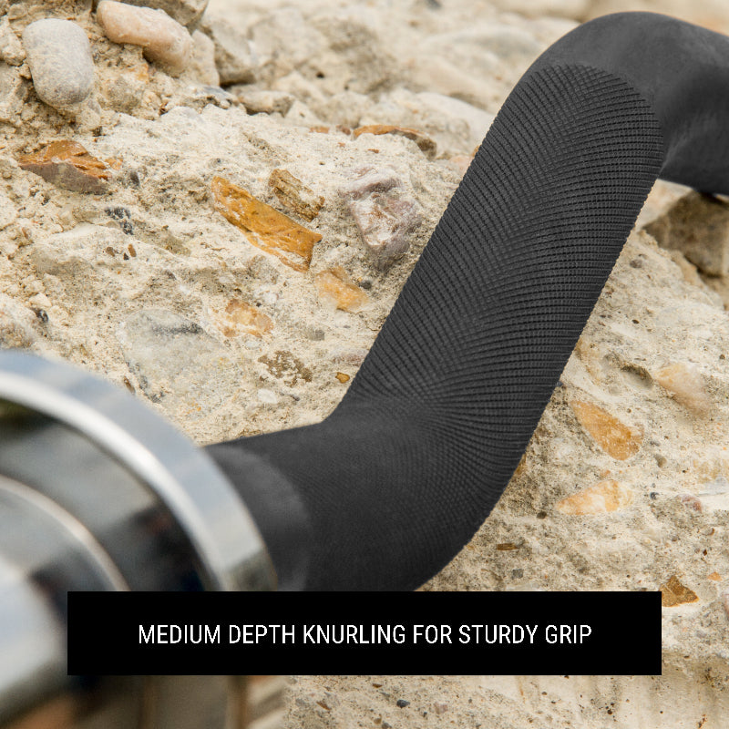 XMARK Chisel 47" Olympic EZ Curl Barbell | Fits 2" Plates | Ergonomic Arm Training Bar