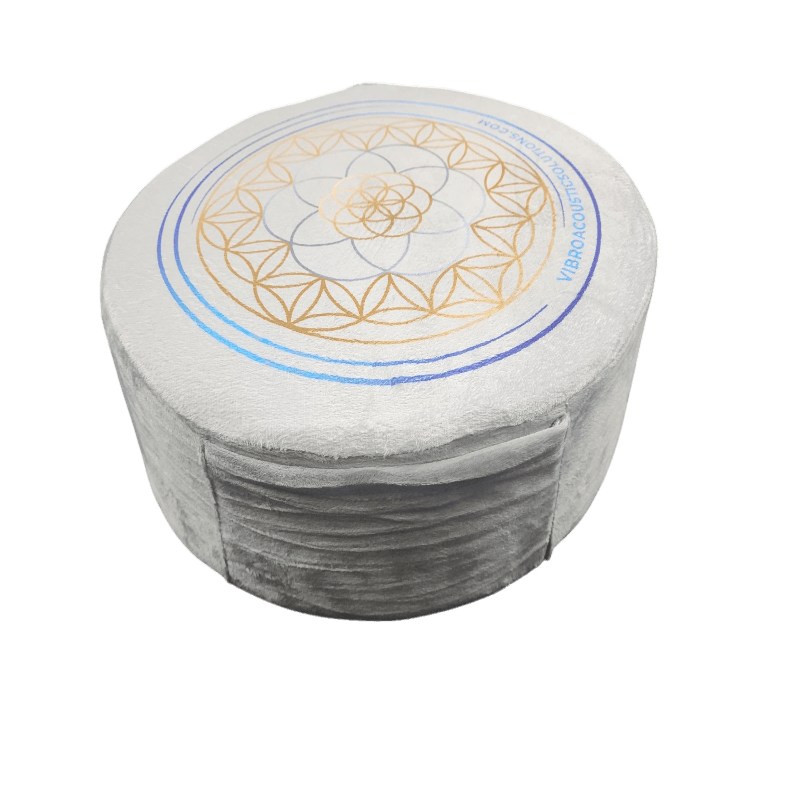 Vibroacoustic Zafu Meditation Cushion Bundle - Traditional Round Design with Dual Transducers & Amplifier