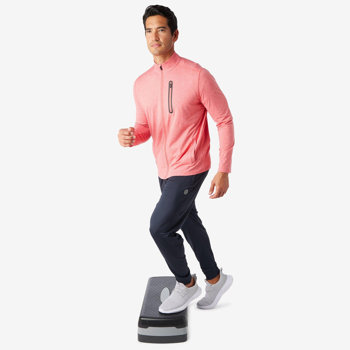 Greatness Wins Men's Core Tech Full Zip | Red Heather