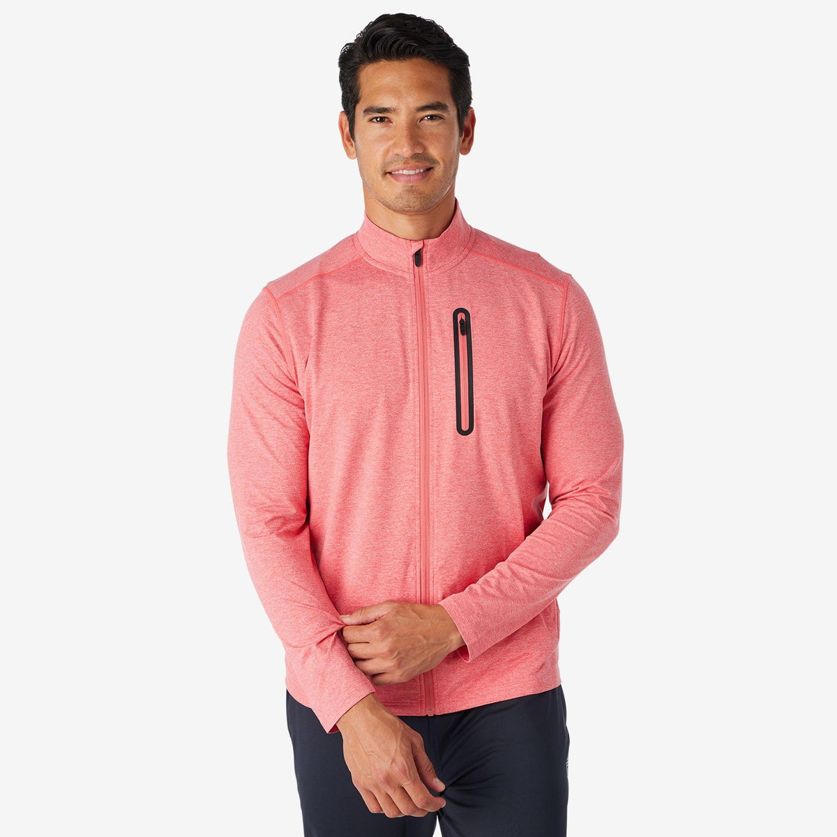 Greatness Wins Men's Core Tech Full Zip | Red Heather