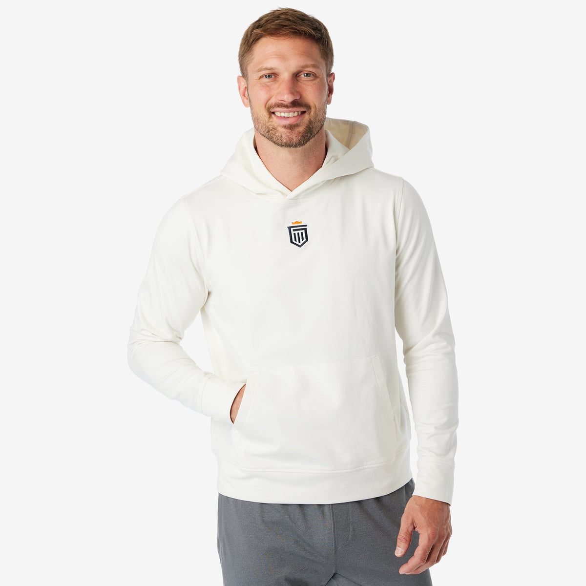Greatness Wins Men's Core Tech Hoodie | White