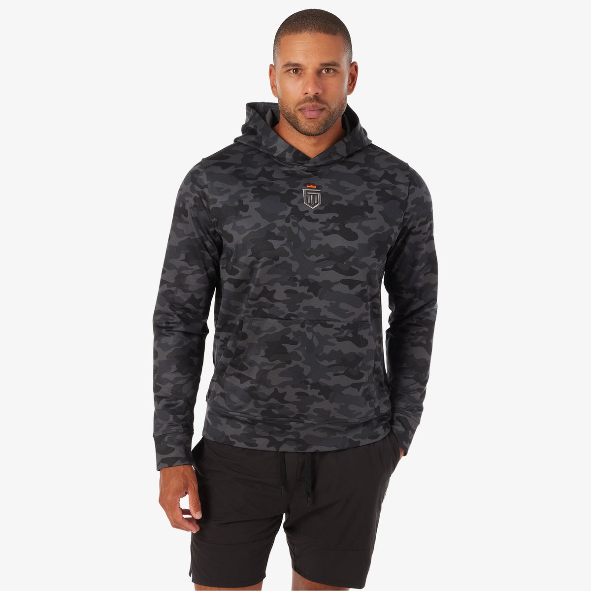 Greatness Wins Men's Core Tech Hoodie | Black Camo