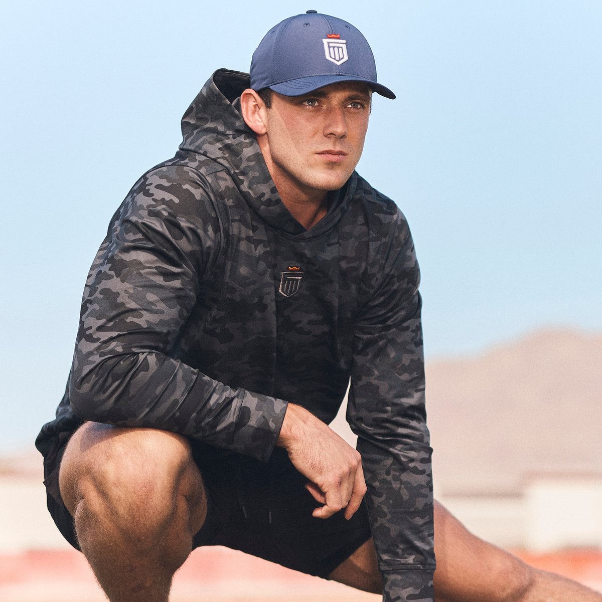 Greatness Wins Men's Core Tech Hoodie | Black Camo