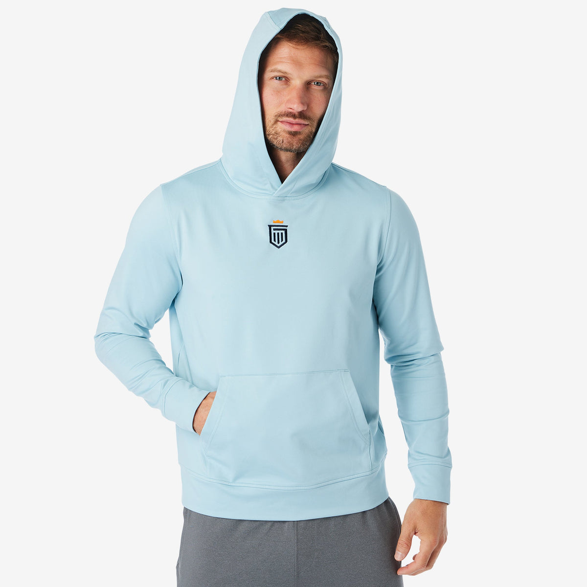 Greatness Wins Men's Core Tech Hoodie | Coastal Blue