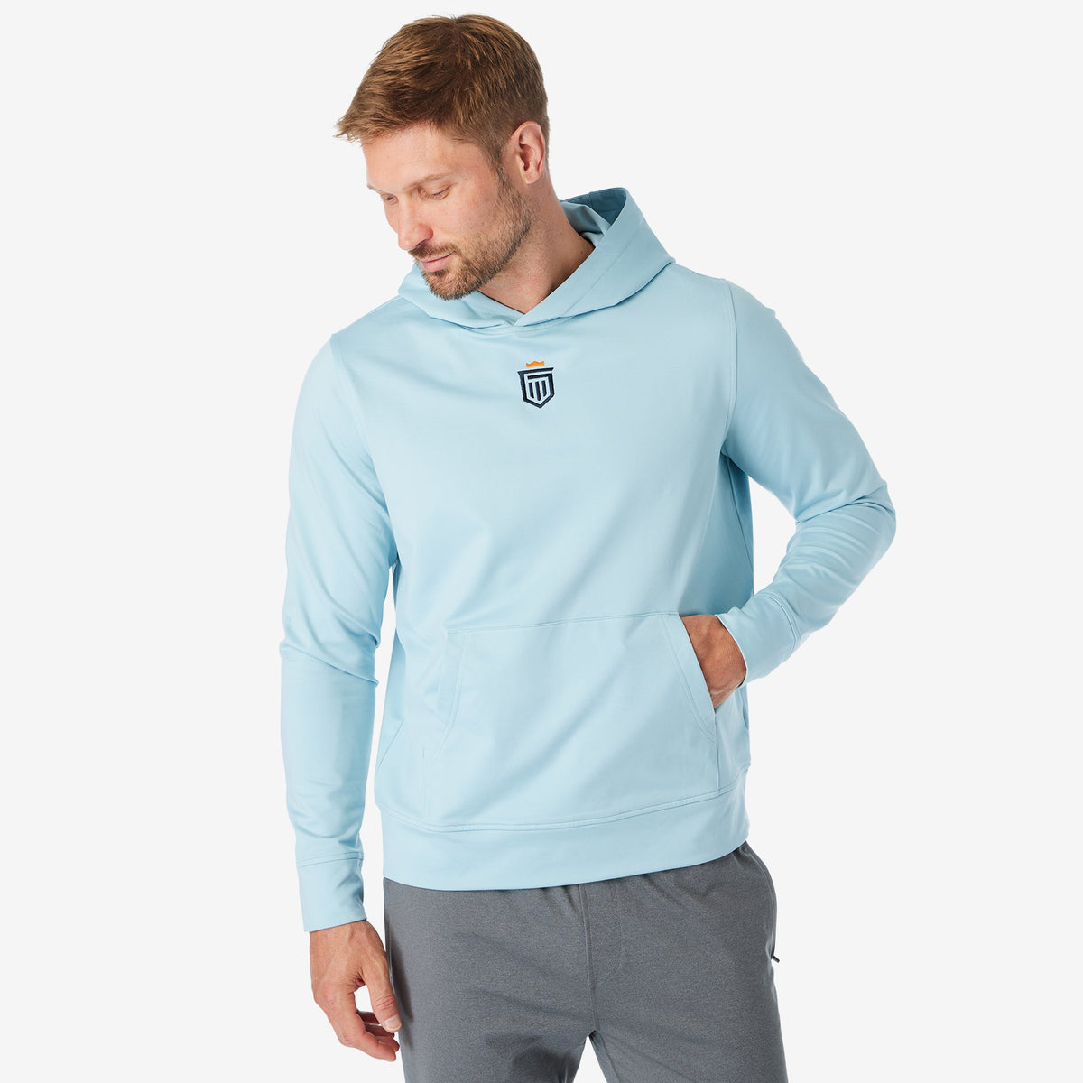 Greatness Wins Men's Core Tech Hoodie | Coastal Blue