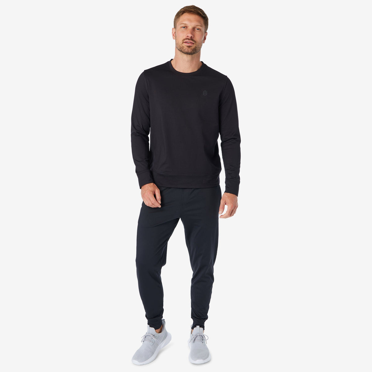 Greatness Wins Men's Core Tech Performance Crew | Black