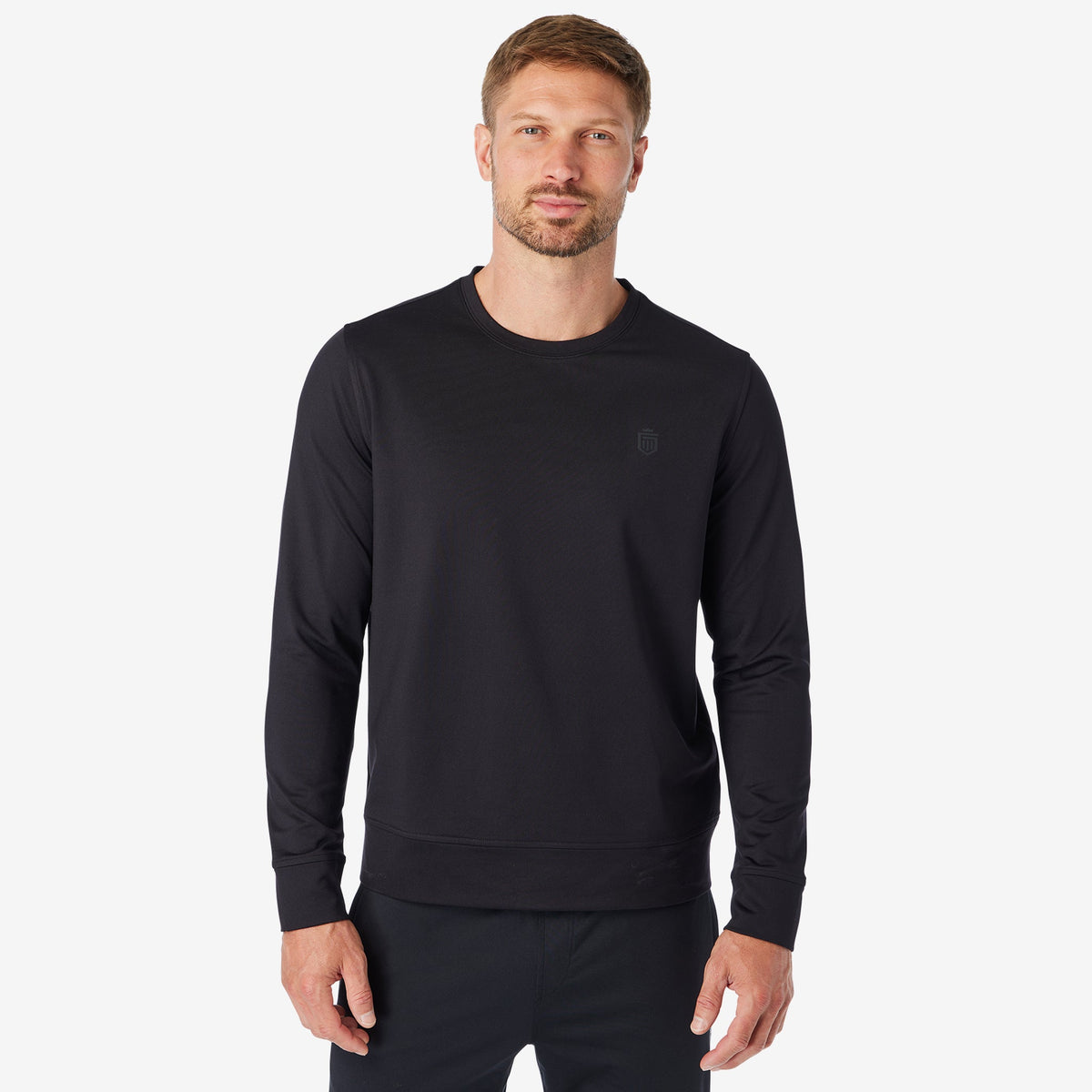 Greatness Wins Men's Core Tech Performance Crew | Black