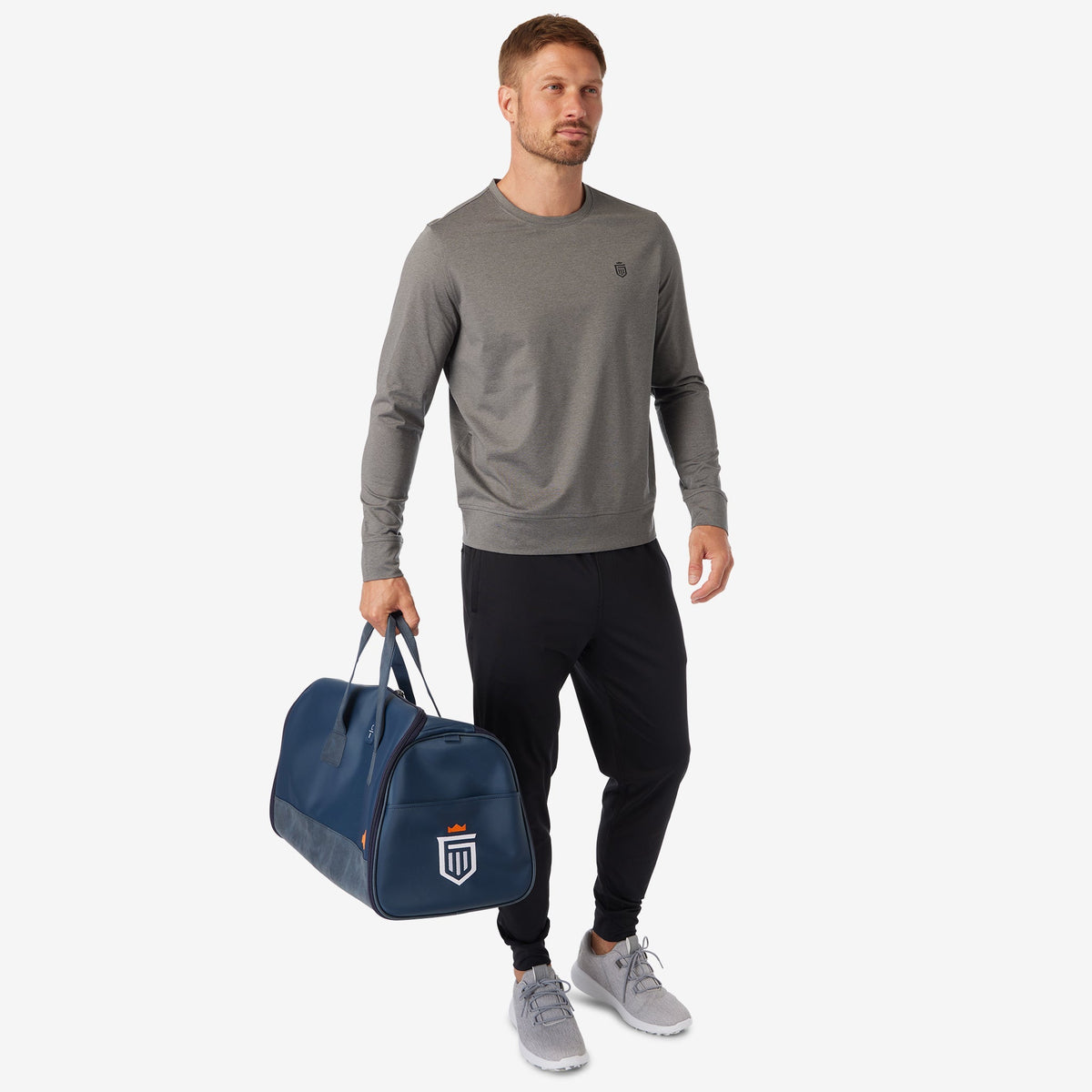 Greatness Wins Men's Core Tech Performance Crew | Gray Heather