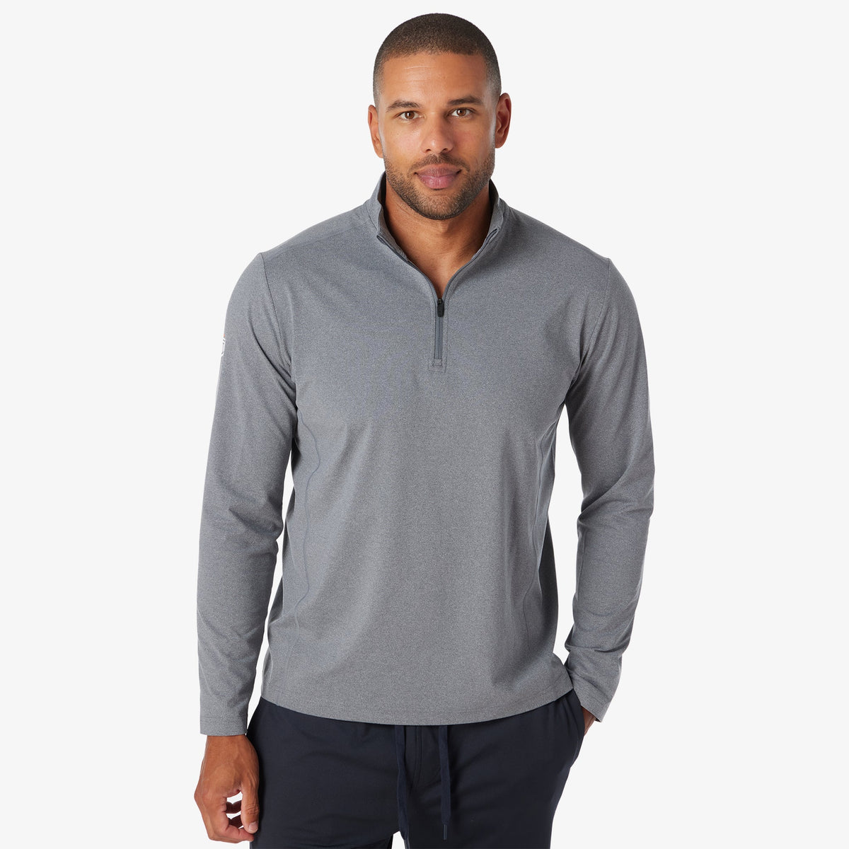 Greatness Wins Men's Core Tech Quarter Zip | Navy Heather