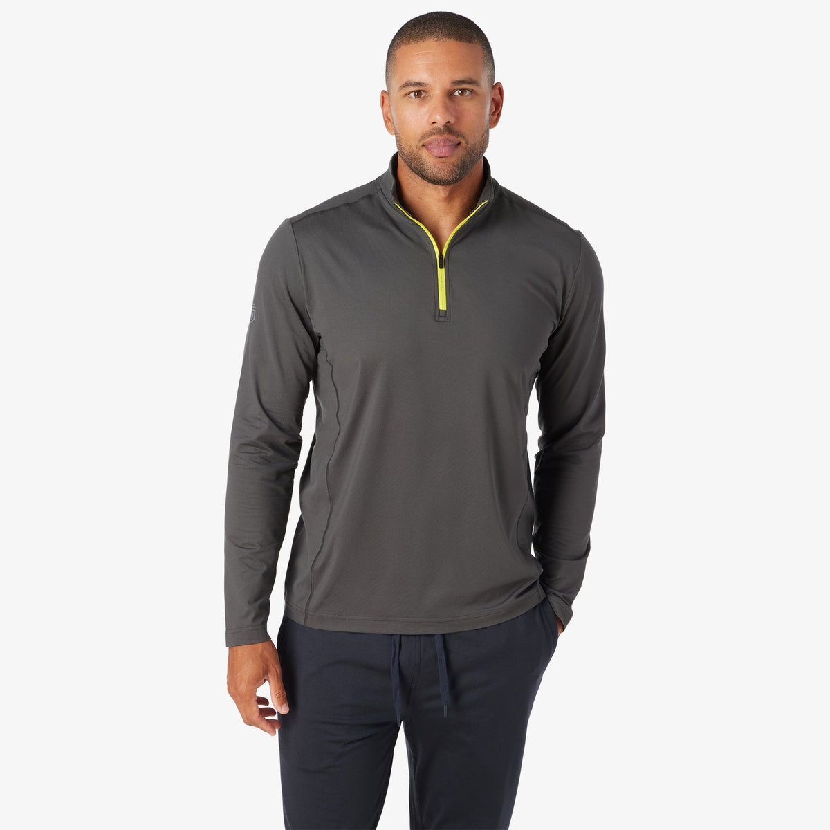 Greatness Wins Men's Core Tech Quarter Zip | Charcoal