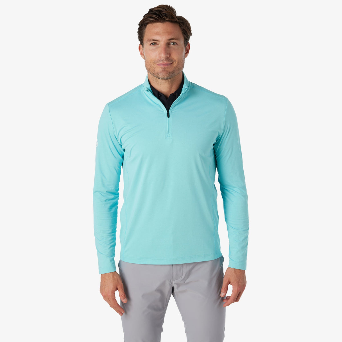 Greatness Wins Men's Core Tech Quarter Zip | Blue Turq