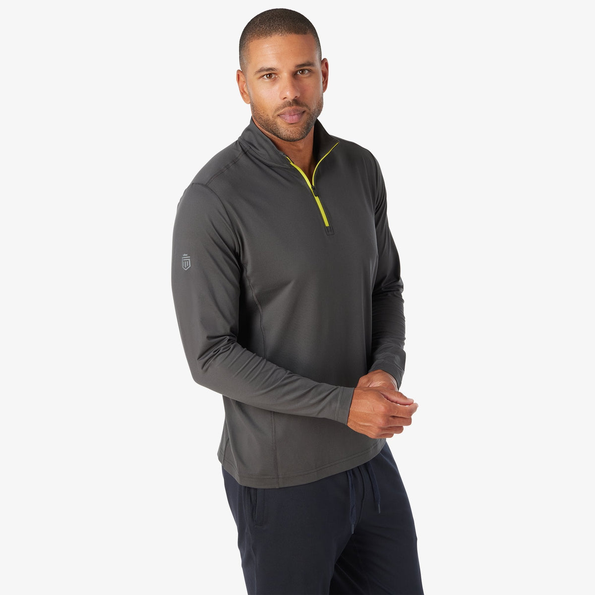 Greatness Wins Men's Core Tech Quarter Zip | Charcoal