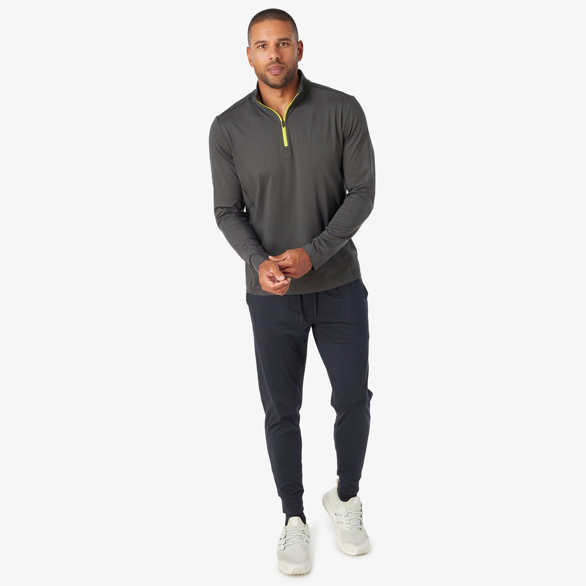 Greatness Wins Men's Core Tech Quarter Zip | Charcoal