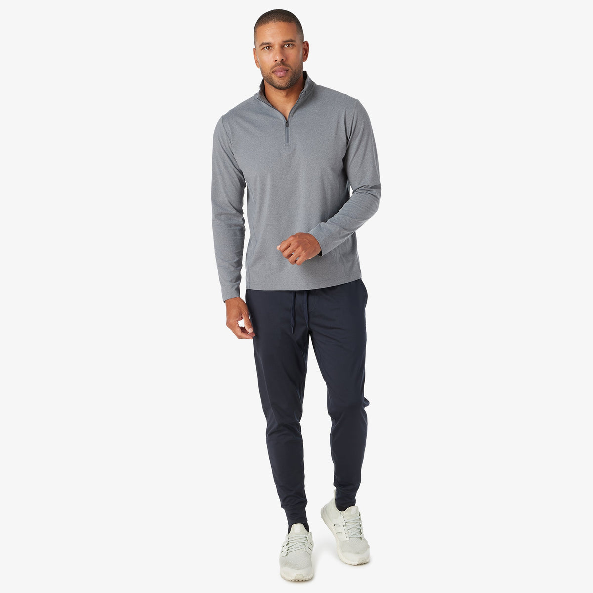 Greatness Wins Men's Core Tech Quarter Zip | Navy Heather